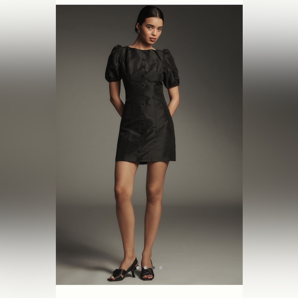 Hutch Cove Black Puff Sleeve Dress XXS/00 NWT